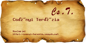 Csányi Terézia névjegykártya